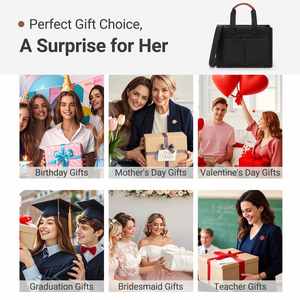 Travel College Office Crossbody Work <b>Laptop</b> Bag Women Canvas Tote Bag with Mutil Pockets - Product Image 6