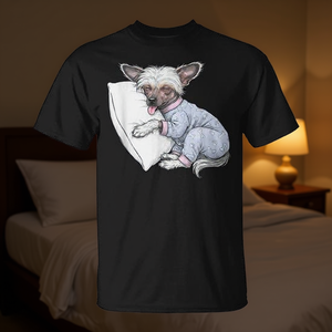 Camiseta para niñas con estampado de perro chino con cresta dormilóna - Product Image 3