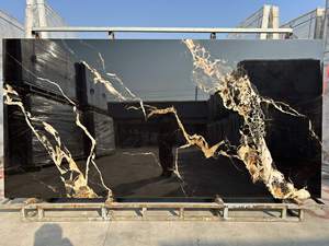 Sang trọng nhà vuông hình chữ nhật trung tâm mở rộng cà phê đen 1600*3200*12mm Đá Cẩm Thạch bóng thiêu kết đá bảng - Product Image 2