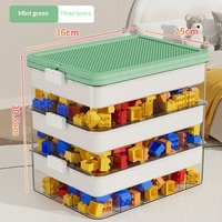 D5888 Petite boîte de rangement pour Lego, design moderne, compartiment de rangement pour blocs de construction, pour l'organisation des jouets des enfants