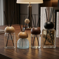 Ensemble diffuseur de parfum de luxe avec bouteille en verre et couvercle en bois, parfum personnalisé, décoration d'intérieur, diffuseur d'aromathérapie pour bureau, salon