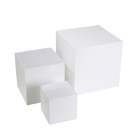 Présentoir de boîtes à piédestal en acrylique pour Buffet, 3 pièces, blanc