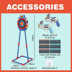 KSF 2025 NOUVEAU Kit de jeu de tir électronique numérique avec cibles rondes et 2 pistolets lance-fléchettes en mousse pour enfants - Product Image 5