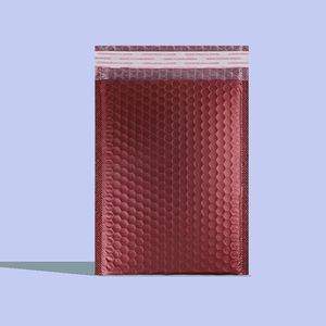 Film en aluminium bordeaux épaissi, 15cm x 20cm + 4 sacs à bulles, sacs express, sacs d'emballage cosmétique, vente en gros - Product Image 1