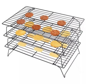 Juego de soportes de refrigeración apilables de 3 niveles, de acero inoxidable, antiadherente, para panadería, pan, plegable, para pasteles, para galletas, venta al por mayor - Product Image 4