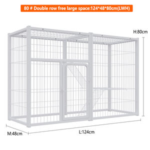 قفص فيلا للقطط قابل للتخصيص متعدد المستويات مع تصميم أنابيب حديدية سميكة مربعة، حظيرة قطط بسيطة قابلة للطي - Product Image 2