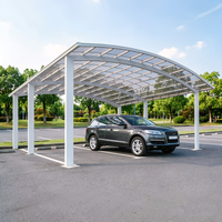 Abri de voiture en aluminium avec toit en polycarbonate personnalisé, matériau durable et recyclable pour garage familial extérieur ou place de stationnement latérale