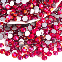 BOBOHOO Bling cristal rouge série verre Flatback strass Non Hot-fix strass pour ongles bricolage vêtements sacs robes