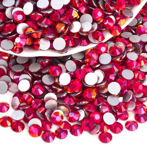 BOBOHOO Blingレッドクリスタルシリーズガラスフラットバックラインストーン非ホットフィックスラインストーン爪用DIYガーメントバッグドレス - Product Image 2