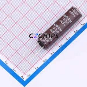 Condensador Electrolítico de Aluminio de Montaje Pasante DHG400M127L450S1AA, D13xL45mm 120uF 20% 400V 1.69A-100kHz - Product Image 1