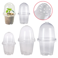 Pot de semis en PET épaissi de 3,5/4/5/6 pouces pour pépinière, culture de plantes aromatiques et de fleurs, germination des graines, avec couvercle