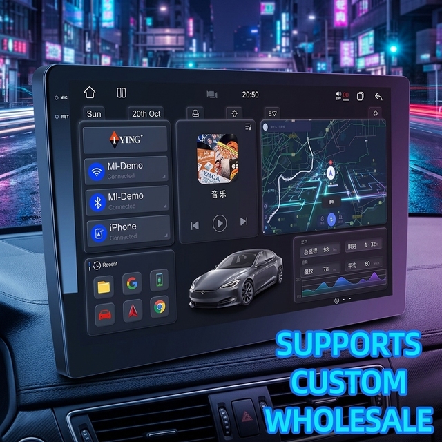 13-Inch Android  MP5 Player with Android Auto 2.5D-IPS Touch Screen GPS Navigation Car for & /WiFi Worldwide Map