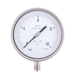 160mm Radial Pressure Gauge Welded Stainless Steel Safety <b>Glass</b> for Industrial <b>Measurement</b> - Product Image 1