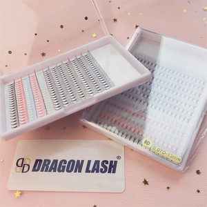 Fans préfabriqués pointus colorés faits à la main 3D-10D Mix Extensions de cils en fibre PBT coréenne ombrée m pour - Product Image 2