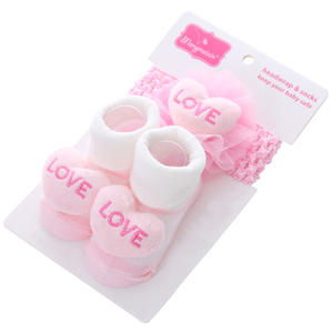 कपास बच्चे मोज़े लड़की बच्चा प्यारा मोजे + धनुष लोचदार गद्देदार हेडबैंड शिशु पर्ची tabi मोजे - Product Image 5