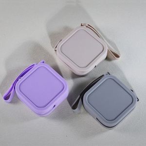 Silicone Simple Small <b>Square</b> Zipper Storage Bag for Lipstick Bank Card Headset & <b>Keys</b>-Waterproof & Antibacterial - Product Image 2