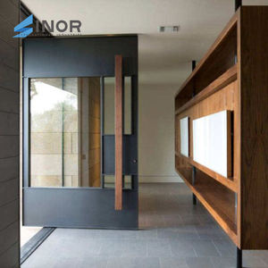 Entrada de cedro moderna Diseño principal de madera maciza Más cerca Mecanismo de buena venta Pivote de puerta Impermeable para sala de estar Exterior Hecho - Product Image 2