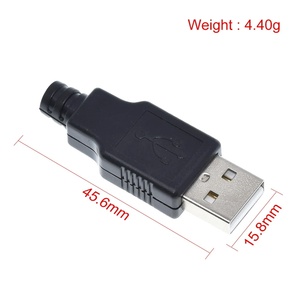 1/5 bộ loại một nam USB 4 pin cắm ổ cắm kết nối + loại Một Nữ USB 4 pin cắm ổ cắm kết nối với màu đen nhựa Bìa DIY - Product Image 2