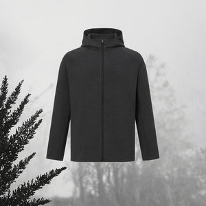 Veste d'hiver pour homme à capuche avec logo frontal, imperméable, à fermeture éclair longue, décontractée, DAN804 OEM ODM - Product Image 3