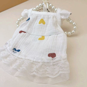 Heart Shaped Sundress <b>For</b> <b>Small</b> Pets Summer Breathable Princess Cut Lace Dress Cat <b>Dog</b> Teddy <b>Clothes</b> - Product Image 2