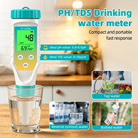 Détecteur de qualité de l'eau multiparamètres YAGO 7-en-1 PH TDS EC ORP Salinité FAC Testeur de température Mètre de test d'eau rechargeable