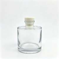 Bouteille diffuseur cylindrique en verre de 125 ml avec bouchon en liège, best-seller, pour parfum d'ambiance