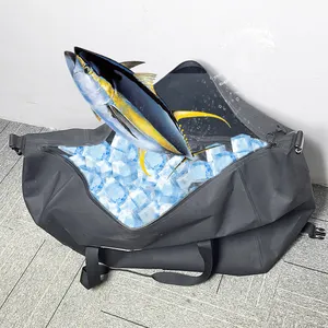 2023 High Quality New Trendy Customized Fish Chiller Bag Portable Black Fish Cooler Insulated Bag For Offshore Fishing