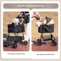 Poussette pliable légère en métal pour animaux de compagnie, chariot de transport respirant pour chiens et chats, chariot de promenade extérieur pour Corgis et Teddy