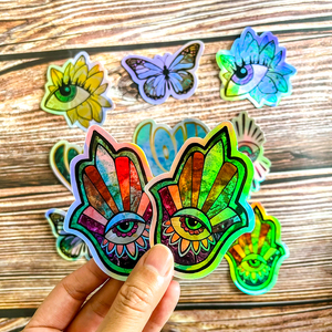 Tùy chỉnh không thấm nước Holographic chết cắt dán với thiết kế của khách hàng in tùy chỉnh hiệu ứng cầu vồng vinyl dán - Product Image 2