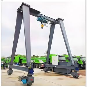 Grue à portique électrique montée sur pneus, capacité de 5 tonnes, utilisation en extérieur pour la construction - Product Image 1