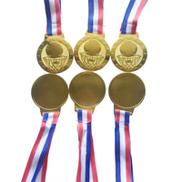 Nouvelle conception de médaille de football scolaire, médaille de football en métal vierge avec ruban pour sublimation, or, argent, bronze, médaille sportive personnalisée