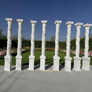 Escultura de Mármol Personalizada para Decoración Interior y Exterior, <span class=keywords><strong>Pilar</strong></span> con Figura de Dama Griega Tallada, Columna Romana de Mármol en Venta - Product Image 1