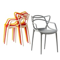 Chaise en plastique de nouvelle conception, plusieurs couleurs, chaise noire démontable, chaise à oreilles de chat, mobilier d'extérieur durable