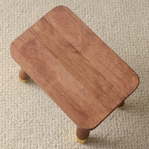 Solid Wood <b>Stool</b> For Home Living Room Modern Minimalist Style Durable <b>Low</b> <b>Stool</b> With Yellow Tips - Product Image 2