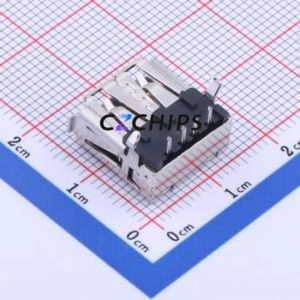 UB1112C-4K1-4F USB Connector Bent Lead Through Hole Connector Type-A USB 2.0 Female Right Angle Insert - Product Image 2