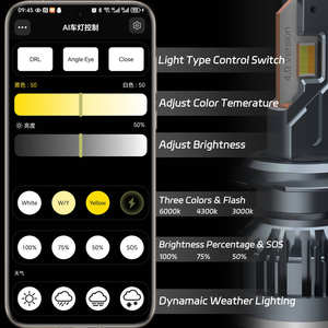 Rgb трехцветные супер яркие 100 Вт 200 Вт фары M7 с управлением приложением 3 вида цветов 6000 К 3000 К 4300 К Белый Желтый светодиодные фары лампы - Product Image 3