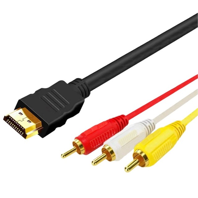 1.5M HDTV RCA AV Adapter Cable 24K Gold Male Connectors for TV/DVD/Projector/Monitor-1080p Composite Speaker Microphone
