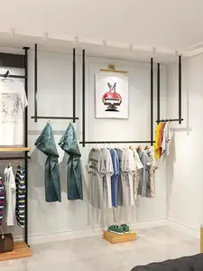 Moda alla moda al dettaglio di abbigliamento Boutique Shop mobili in legno su misura per donne appendiabiti per il Design del negozio di abbigliamento