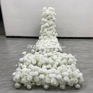 น้ำตกดอกไม้ประดิษฐ์สีขาวคลาสสิกขนาด<span class=keywords><strong>150</strong></span>ซม. ลายดอกกุหลาบปลอมสำหรับทารกและบริการกิจกรรมเชิงพาณิชย์ - Product Image 1