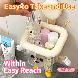 Suction Cup Wall Mounted Cosmetic <b>Storage</b> Rack for Discarded Facial <b>Towels</b> and Washbasin - Product Image 4