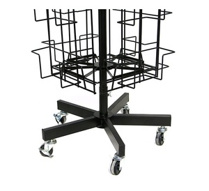 Tùy biến miễn phí đứng hiển thị dây Pocket Kim Loại Xoay thiệp chúc mừng CD Rack hiển thị đứng trên bánh xe - Product Image 4