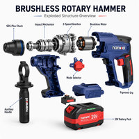 Marteau perforateur rotatif sans fil électrique 6200 BPM, multifonction, industriel, pour béton, sans balais, pour le bricolage