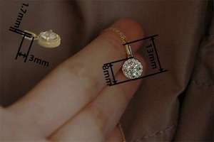 สร้อยคอจี้ทอง 9K สวยงามทันสมัย ประดับเพชรซิคอนทรงกลมแบบฝังละเอียด ขายส่งสำหรับงานปาร์ตี้ รุ่น KJ393 - Product Image 1