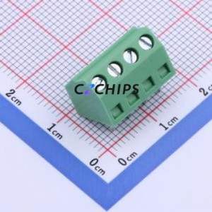 DB127S-3.81-4P-GN-S Screw Terminal Block P=3.81mm Connector ( Construction: 1x4P )( Pitch: 3.81mm )( Color: Green ) - Product Image 1