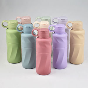 Bouteille pliable pour enfants en silicone de qualité alimentaire, écologique, anti-fuite, 600 ml, sans BPA, avec paille, portable, pour l'école, le sport, le camping, passe au lave-vaisselle - Product Image 6