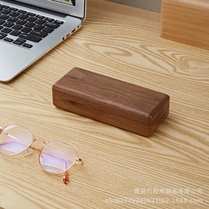 Walnut Wood Eyeglass Case Rectangle 16x6.5x4cm For <b>Prescriptions</b> And Sunglasses Storage Display - Product Image 4