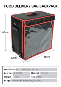 Mochila Térmica Aislante de Poliéster Moderna Personalizada para Entrega de Alimentos con Característica Impermeable - Product Image 4