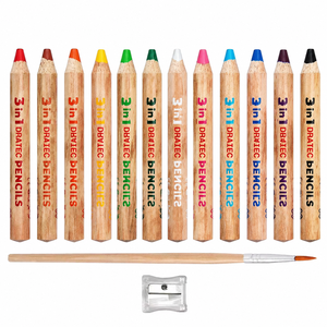 <span class=keywords><strong>Crayons</strong></span> de cire en bois OEM en gros, format jumbo 3-en-1, non toxiques, <span class=keywords><strong>crayons</strong></span> aquarelles 3-en-1, <span class=keywords><strong>crayons</strong></span> de cire pour enfants - Product Image 1