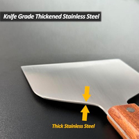 Spatule à gril extra large en acier inoxydable, spatule à burgers, spatule à gril plat avec manche en bois, logo personnalisé, vente en gros
