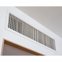 Grille de ventilation carrée en alliage d'aluminium antirouille personnalisée avec couvercle en maille, persienne réglable à double déflection pour mur et plafond HVAC